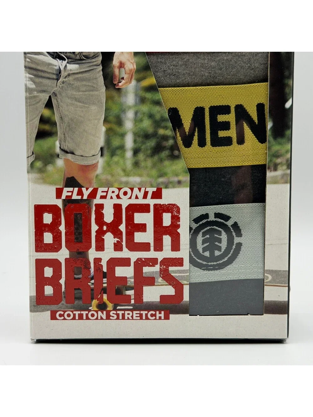 Element 4 Pack Cotton Stretch Fly Front Boxer Briefs Black Men's M Boxer Briefs
